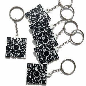 Custom QR Code Keychain Unique Scannable, For your Business or Social Meida